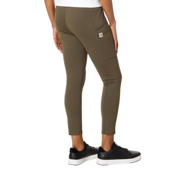 Carhartt Women’s Force Fitted Lightweight Utility Legging Olive Green XS NWT NEW - Picture 1 of 16
